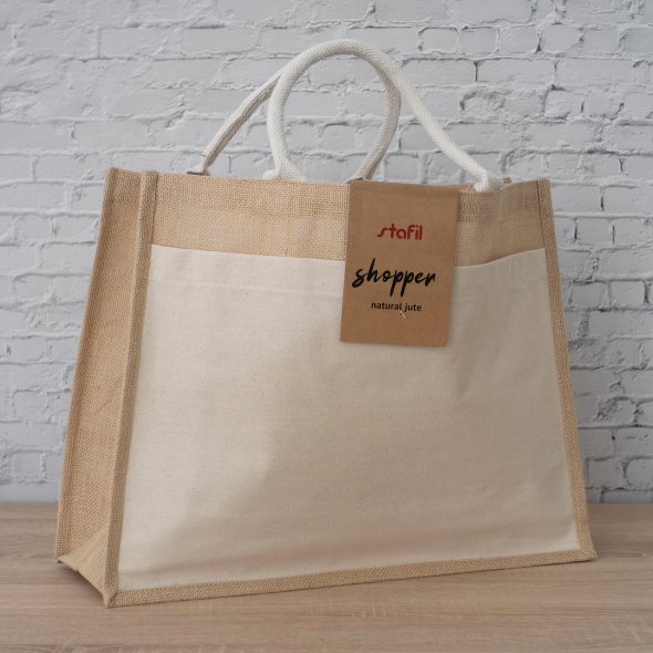 Shopper Natural Jute + Baumwolle (35 cm x 45 cm x 15 cm)