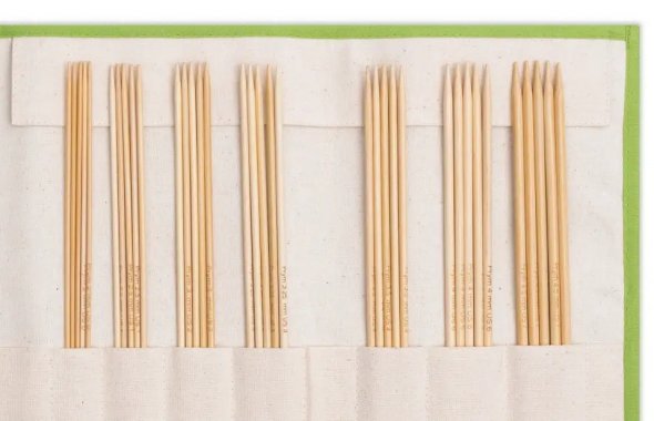 Prym Strumpfstricknadel-Set in Nadeltasche Bambus (Stärken 2,0-4,5 mm/ 20 cm)