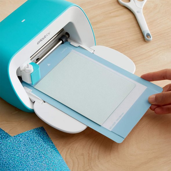 Cricut Joy Cutaway Cards - Klebekarten (8 St./ blau-beige-Glitzer/ 10,8 cm x 14 cm)