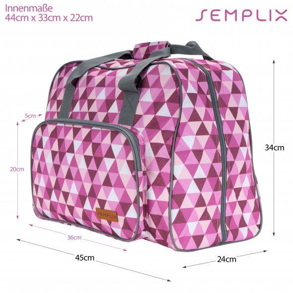 Semplix Nähmaschinentasche Diamond Design (beere/rosa)