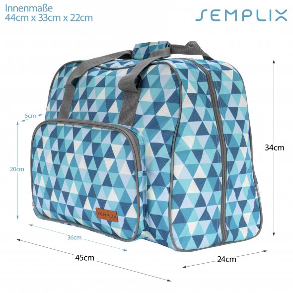 Semplix Nähmaschinentasche Diamond Design (blau/petrol)