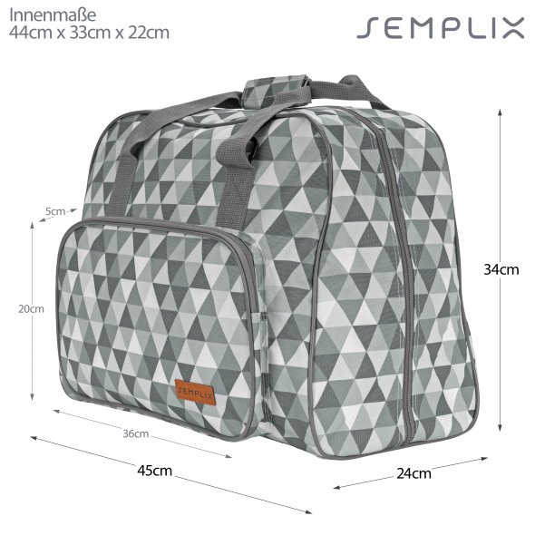 Semplix Nähmaschinentasche Diamond Design (stein/grau)