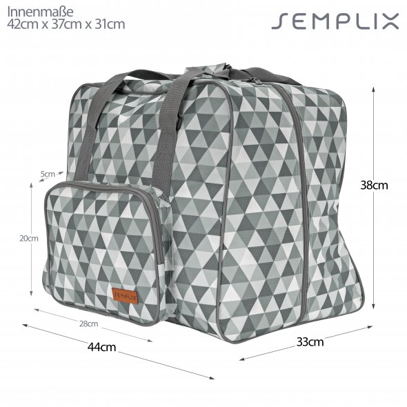 Semplix Overlocktasche Diamond Design (stein/grau)