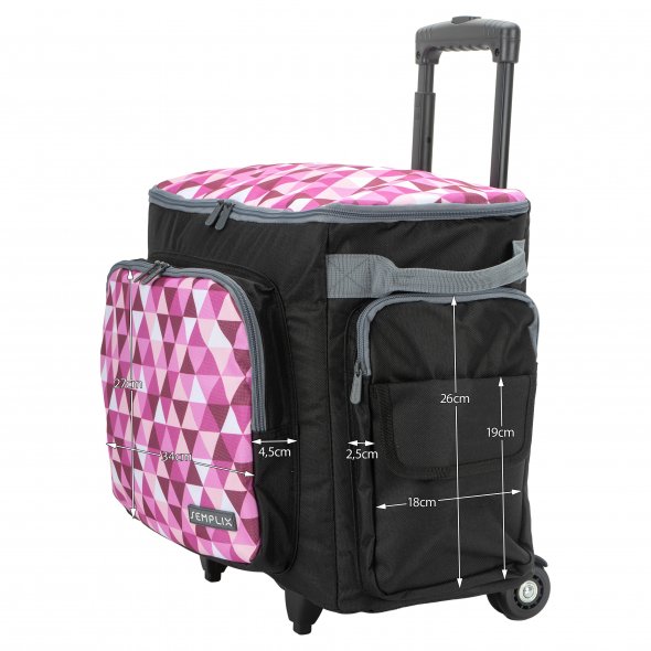 Semplix Nähmaschinentrolley Diamond Crystal (beere/rosa)