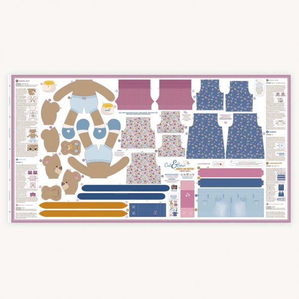 Kullaloo Cut & Sew Panel "DRESS ME BESTIE" BETSY BÄR (80  x155 cm)