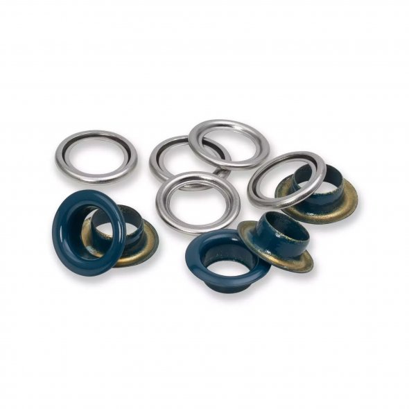 Prym Ösen mit Scheiben (11 mm/ marine-silberfarbig/ 20 St.)