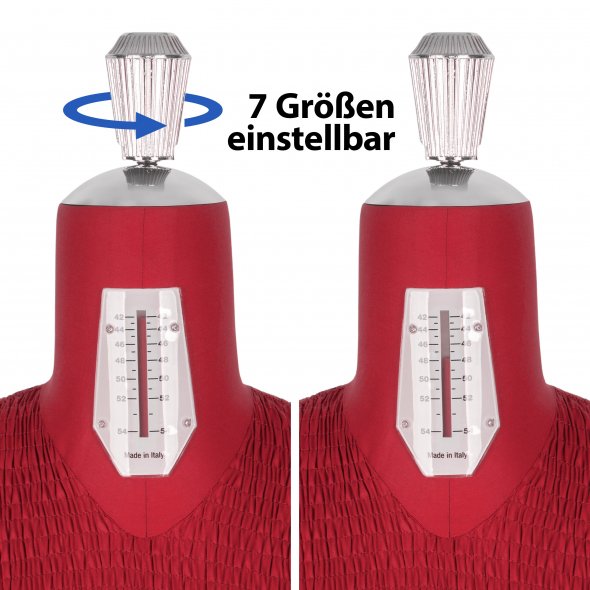 Fabma Schneiderpuppe/Schneiderbüste / mit Rollen (weiblich / Plus-Size-Größe 42 - 54 / rot / verstellbar)