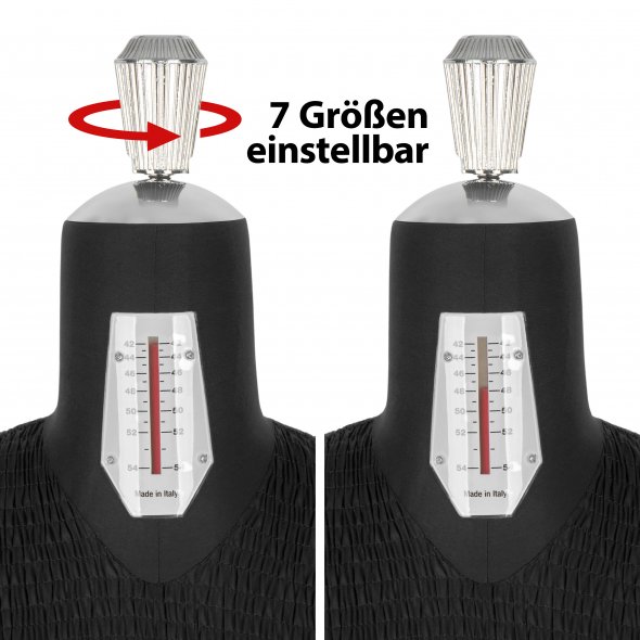 Fabma Schneiderpuppe/Schneiderbüste Herren / mit Rollen (männlich / Plus-Size-Größe 42 - 54 / schwarz / verstellbar)
