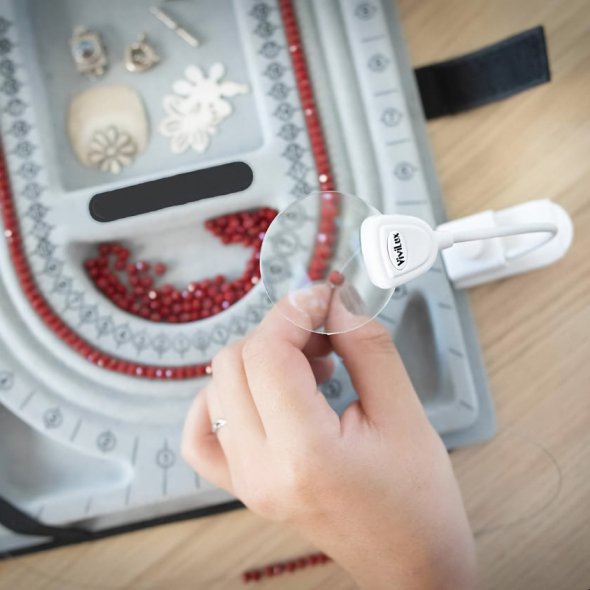 Vivilux LED Lupen-Lampe mit Wechselkopf für Handarbeiten und Nähen