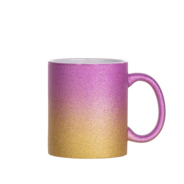 Sublimations-Tasse Glitter mit Farbverlauf (330 ml / bicolor)