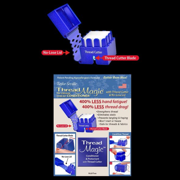 Taylor Seville Thread Magic Conditioner Square - Garnwachs  mit Abschneider