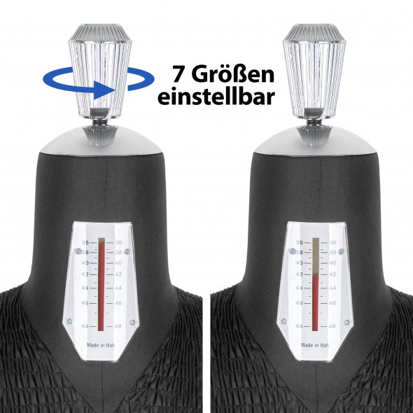 Fabma Schneiderpuppe/Schneiderbüste / Arm links und rechts / mit Rollen (weiblich / Größe 36 - 48 / schwarz / verstellbar)