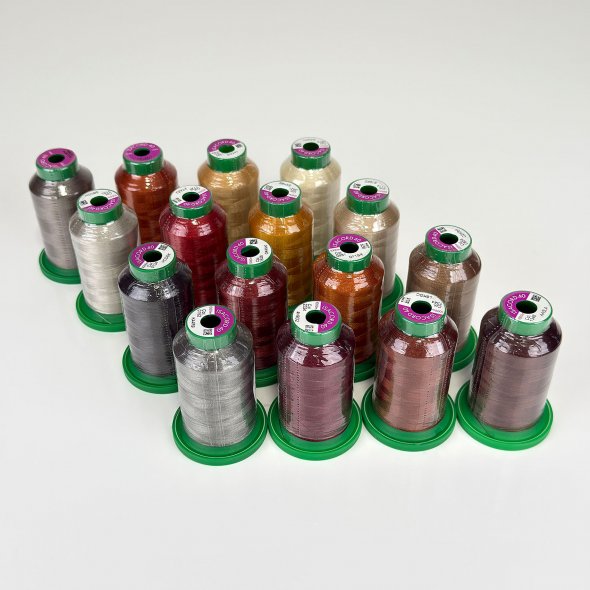 Amann Mettler Garndose Isacord (Farbe beige, braun, rost, grau / 1000 m / 16 Konen / Stickgarn)