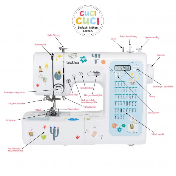 cuci cuci Nähmaschine mit Alpaka Baukastenset