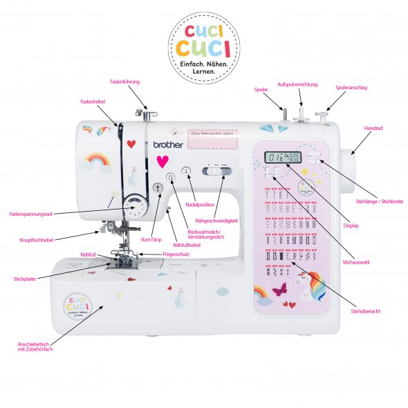 cuci cuci Nähmaschine mit Einhorn Baukastenset