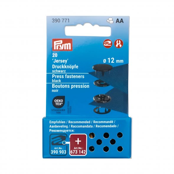 Prym Druckknöpfe Jersey (12 mm/ schwarz/ 20 St.)