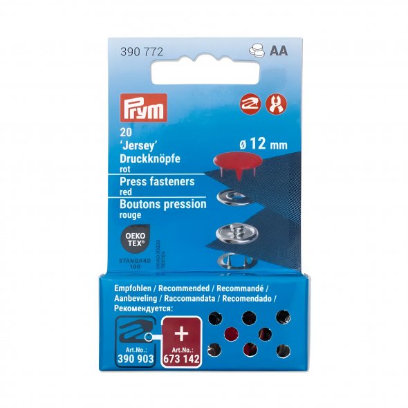 Prym Druckknöpfe Jersey (12 mm/ rot/ 20 St.)