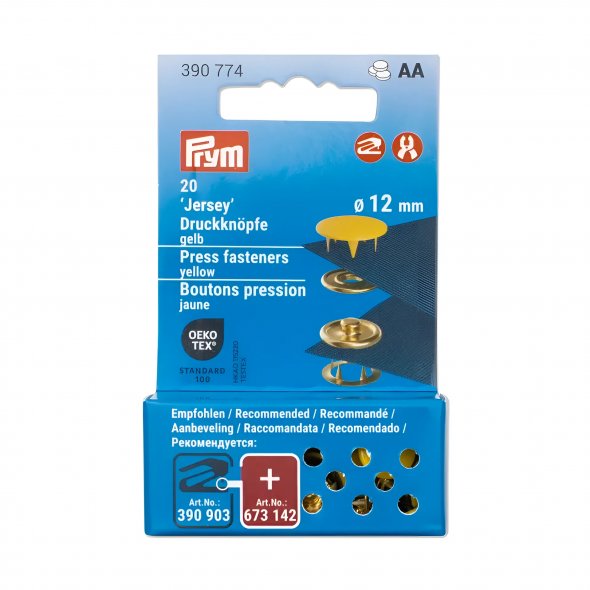 Prym Druckknöpfe Jersey (12 mm/ gelb/ 20 St.)