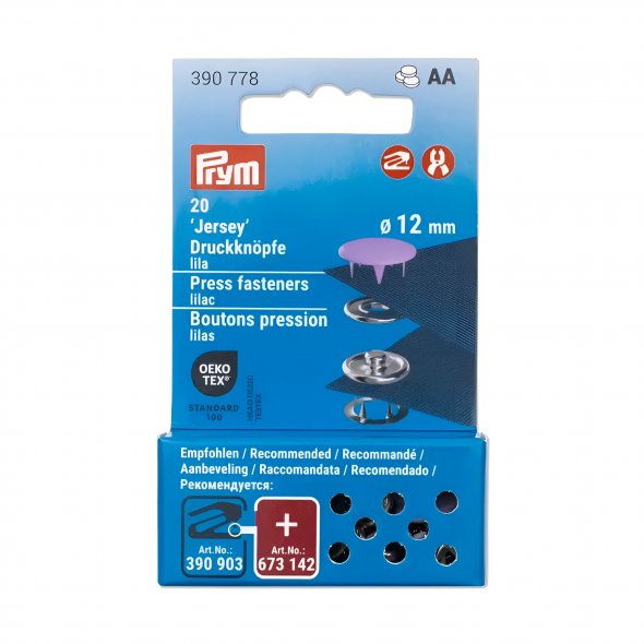 Prym Druckknöpfe Jersey (12 mm/ lila/ 20 St.)