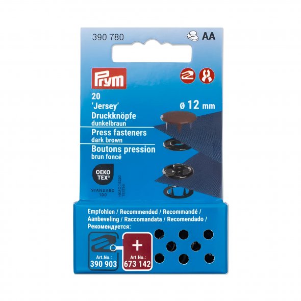Prym Druckknöpfe Jersey (12 mm/ dunkelbraun / 20 St.)