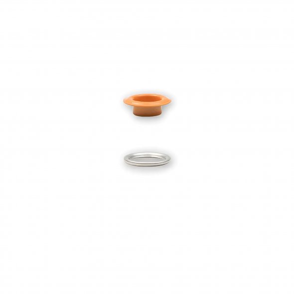Prym Ösen mit Scheiben (8 mm/ orange-silberfarbig/ 32 St.)