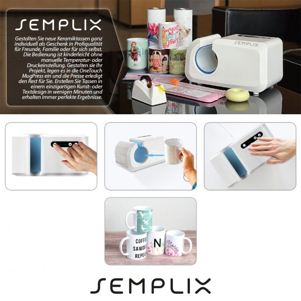 Semplix OneTouch MugPress 2 + Becherhalter (mintgrün)