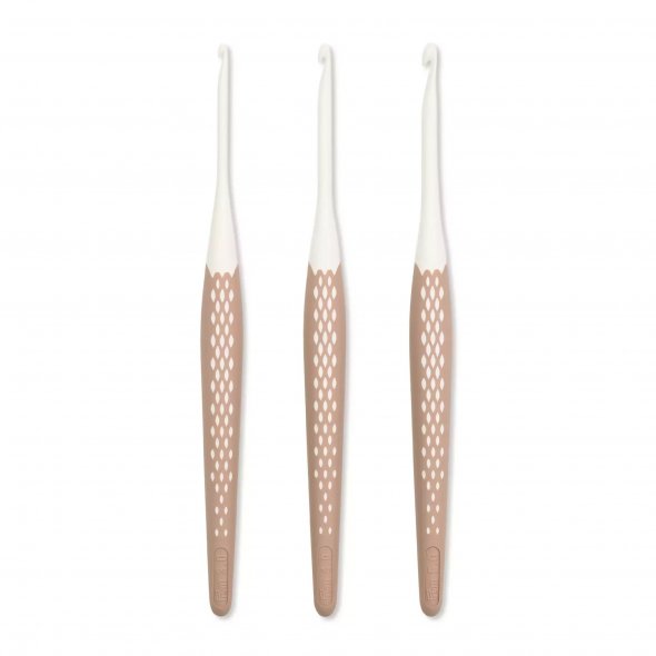 Prym Wollhäkelnadel-Set Ergonomics, Stärke 3/4/5 mm, taupe