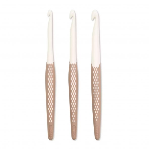 Prym Wollhäkelnadel-Set Ergonomics, Stärke 6/8/10 mm, taupe