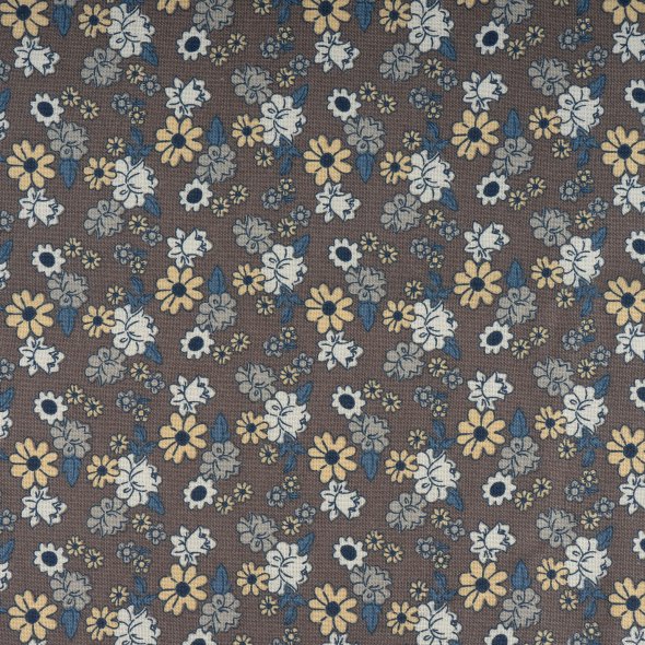 3er Bundle Baumwollstoff gemustert (je 50 x 135 cm / jeans/beige/braun)