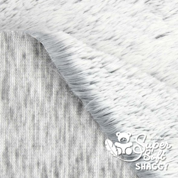 Kullaloo Zottelplüsch SHAGGY Dip Dye (Meterware / 15 mm Florlänge / SuperSoft / Stoff) 62373 - grau/silver grey: 1,0m
