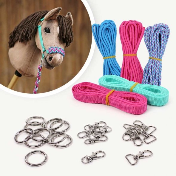 Kullaloo Hobby Horse Halfter Material-Set aqua/pink