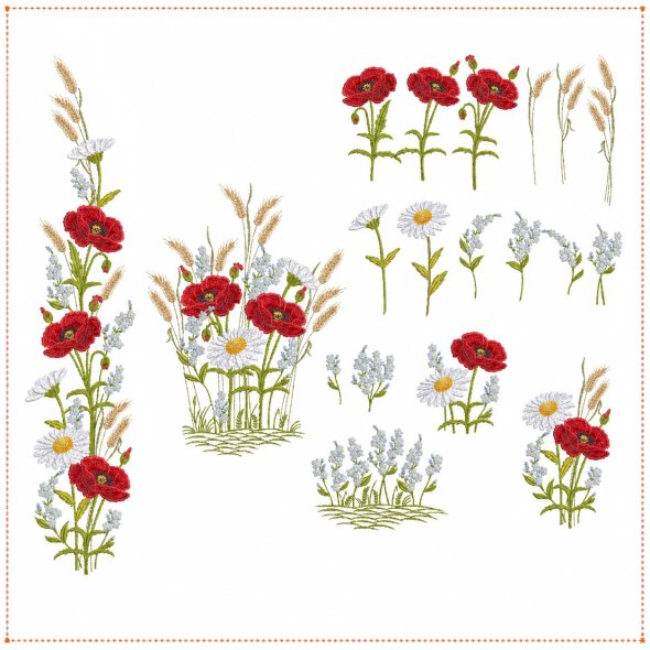 Windesign Stickmuster-USB Wiesenblumen