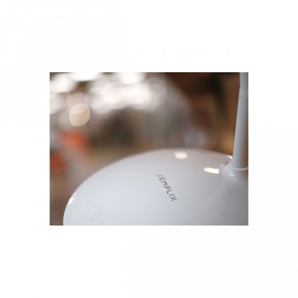 Semplix LED Lupen-Tischlampe weiß (Linse 127 mm/ dimmbar/ Tischstandfuß)