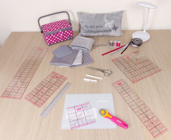 Semplix Patchwork-Quiltlineal (60 x 15 cm/ 2,5 mm dick/ pink)