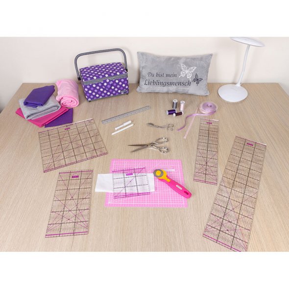 Semplix Patchwork-Quiltlineal (30 x 30 cm/ 2,5 mm dick/ lila)