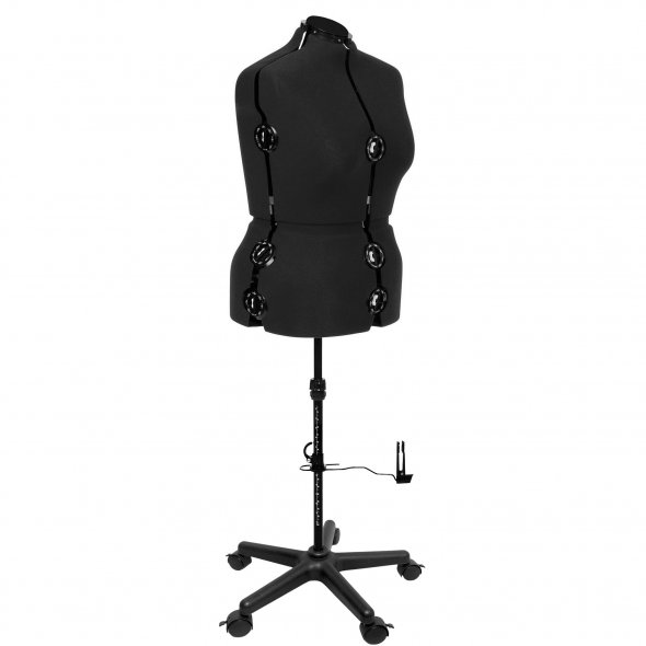 Schneiderpuppe/ Schneiderbüste DIANA "D" XL schwarz mit Rollen (verstellbar)