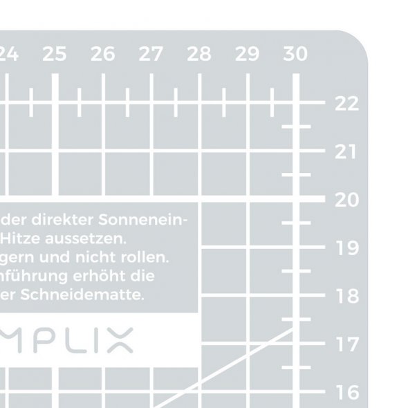 Semplix Schneidematte hellgrau-grau (30 x 22 cm/ 12 x 9 inch) A4