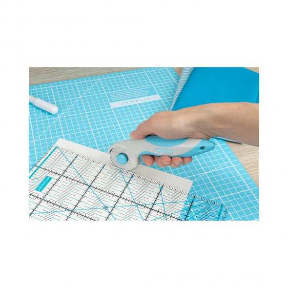 Semplix Rollschneider Maxi Soft Griff (45 mm/ blau)