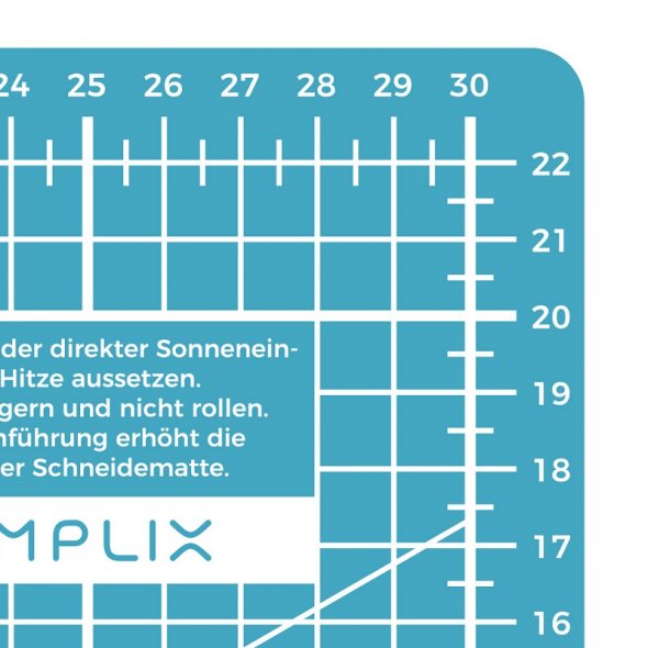 Semplix Schneidematte türkis-petro (30 x 22 cm/ 12 x 9 inch) A4