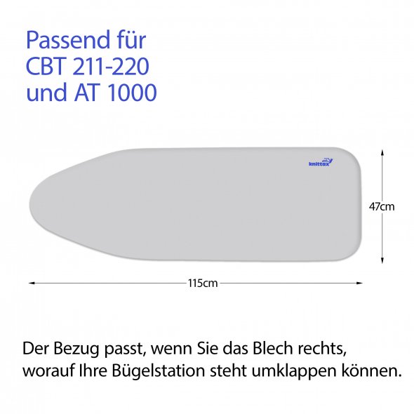 Knittax Bügeltischbezug (für CBT 211 - 220/ AT 1000/ grau)