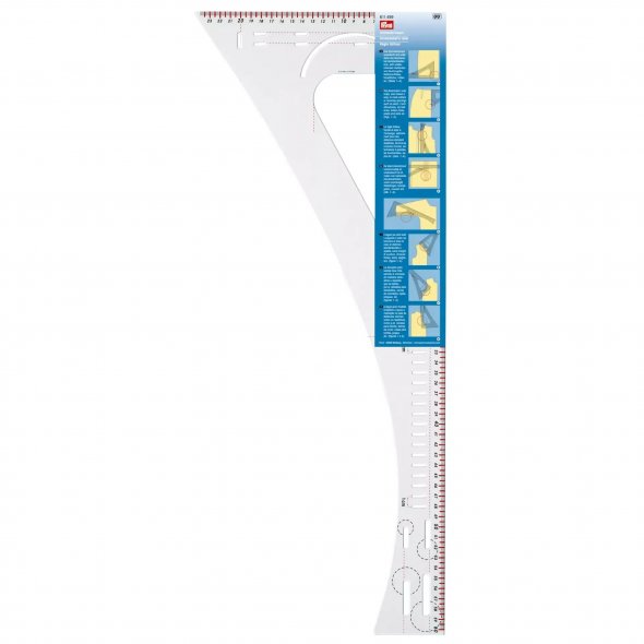 Prym Schneiderlineal Schneiderwinkel (60 x 24 cm/ Kunststoff/ transparent)
