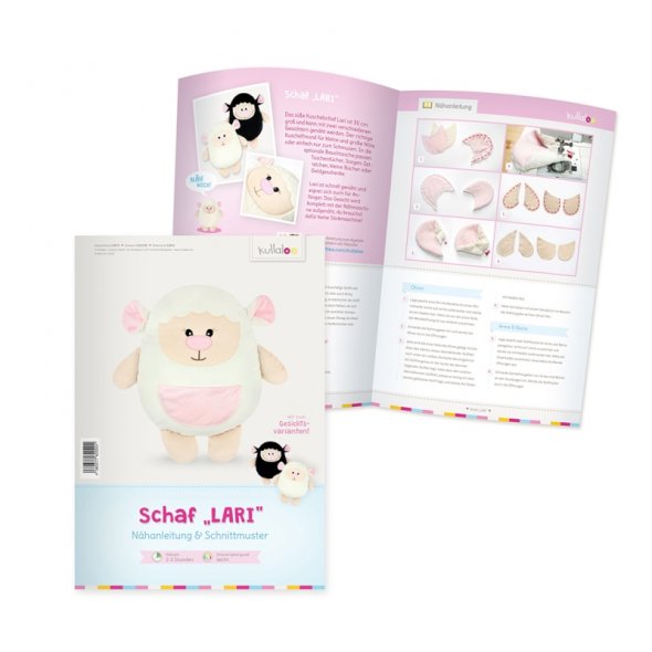 Kullaloo Material- Doppelnähset Schaf LARI (weiß und schwarz)
