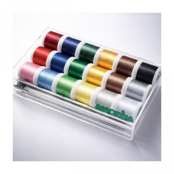 Madeira Polyneon No.40 Stickbox (18 Farben/ 400 m)