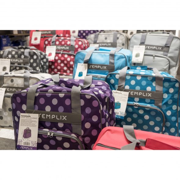 Semplix Overlocktasche-Coverlocktasche Polka Dots (beere/rosa)