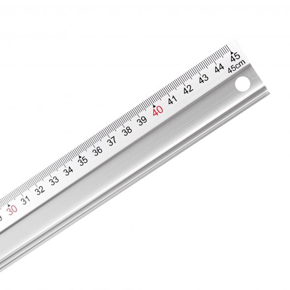 Semplix Aluminium Lineal (Skalierung 45 cm/ Länge 46 cm)