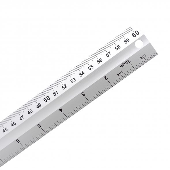 Semplix Aluminium Lineal (Skalierung 60 cm + 24 Inch/ Länge 61 cm)