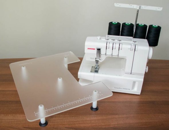 Anschiebetisch fürJanome 2000 CPX Coverlock (Acryl/ 600 x 400 mm)