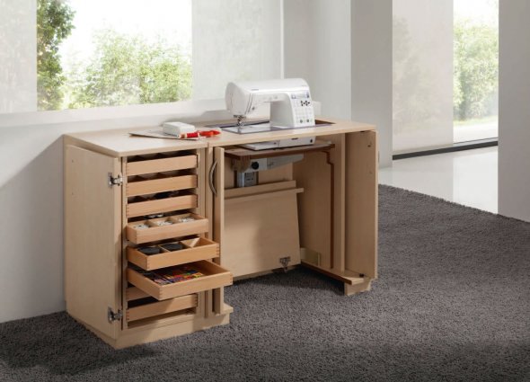 STACK sew-inner Nähmöbel 2 Einschiebetüren 34.22 mit elektronischem Lift