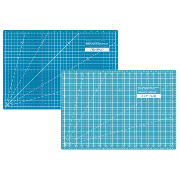 Semplix Schneidematten-Set A3 türkis/pertol/ Lineal/ Rollschneider 28 mm