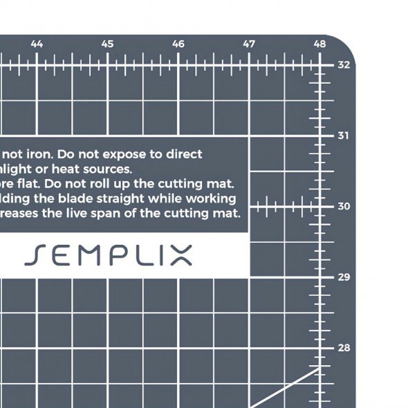 Semplix Schneidematte hellgrau-grau (120 x 80 cm/ 48 x 32 inch) A0